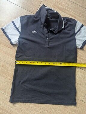 RADMOR Premium Pima Cotton Golf Polo Shirt Colorblock Gray Sporty Size S